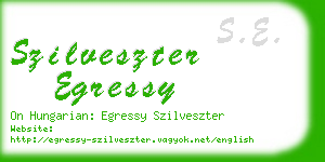 szilveszter egressy business card